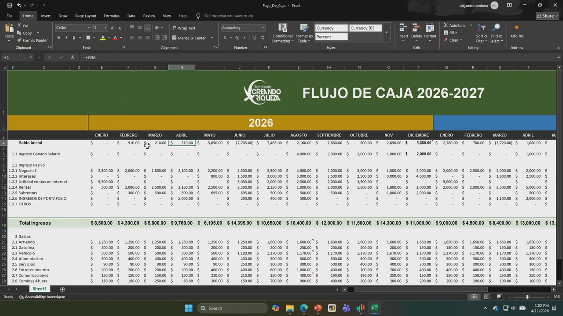 Seminario Creando Riqueza (Abril 2026) - Alejandro Cardona 📘📈